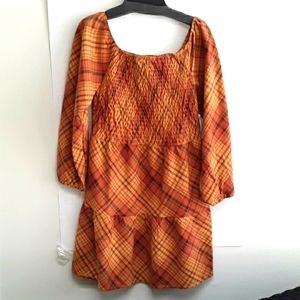 BTWEEN Girls Brown Plaid Dress Size 14